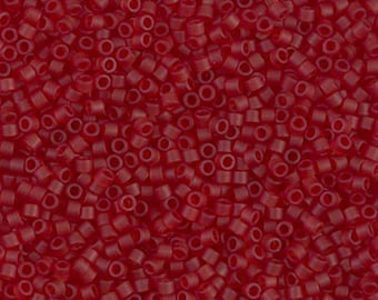 Miyuki 11/0 Delica - DB1262 - Matte Transparent Dark Cranberry