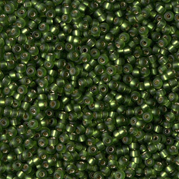 11-26, Miyuki 22g Silver Lined Olive 11-26, Miyuki 22g Silver Lined Olive