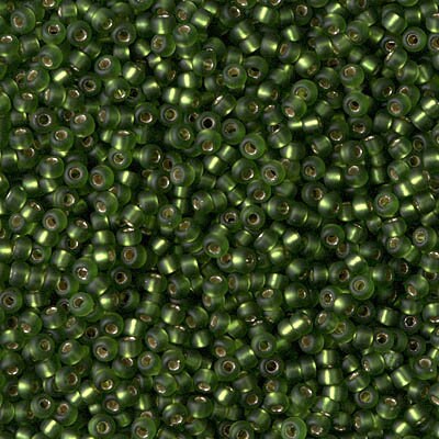 11-26, Miyuki 22g Silver Lined Olive 11-26, Miyuki 22g Silver Lined Olive