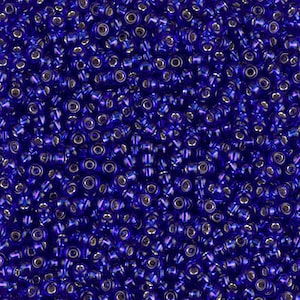 11-20, Miyuki 22g Silver Lined Cobalt Blue 11-20, Miyuki 22g Silver Lined Cobalt Blue