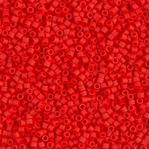 Miyuki 11/0 Delica - DB757 - Matte Opaque Vermillion Red