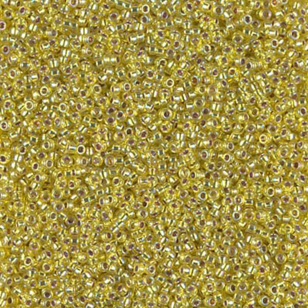 15-1006 - Silverlined Yellow AB - Miyuki 15/0 Seed Beads