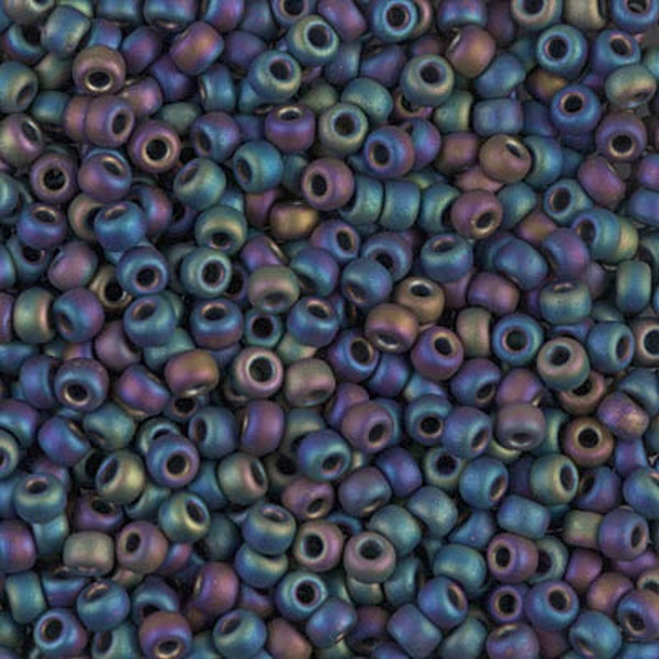 8-401FR - Matte Black AB - Miyuki 8/0 Seed Beads