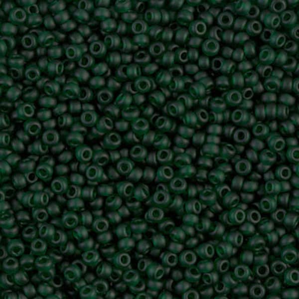 11-156F - Matte Transparent Dark Emerald - Miyuki 11/0 Seed Beads