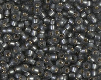 8-21F - Matte Silverlined Gray - Miyuki 8/0 Seed Beads