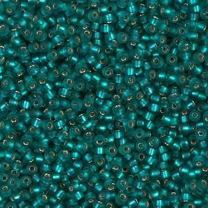 11-2425F - Matte Silverlined Teal - Miyuki 11/0 Seed Beads