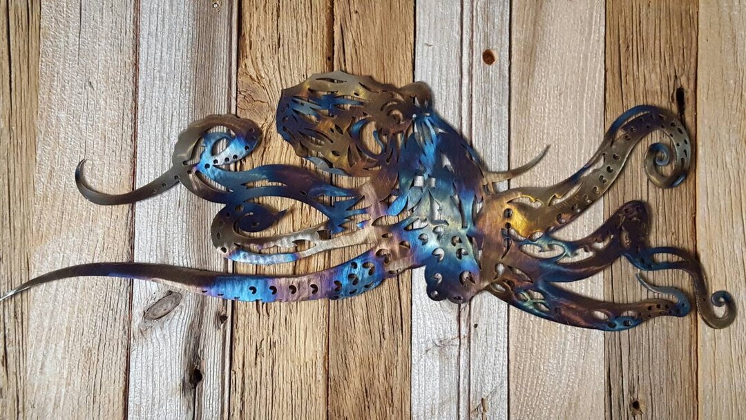 Octopus Metal Wall Art Octopus Home Decor Octopus Garden Etsy