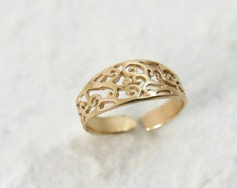 Zehenring. Goldfarbener Zehenring. Klassischer Zehenring. Verstellbarer Ring. Geschenkideen. Geschenk für sie. Körperschmuck. Brautjungferngeschenk. Boho Zehenring. Zehenband