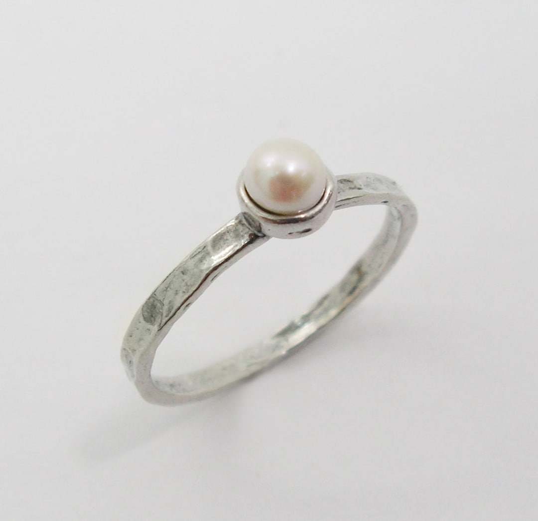 Sterling Silver Pearl Ring. Pearl Silver Ring. Birthday Gift Mom Sister — free download