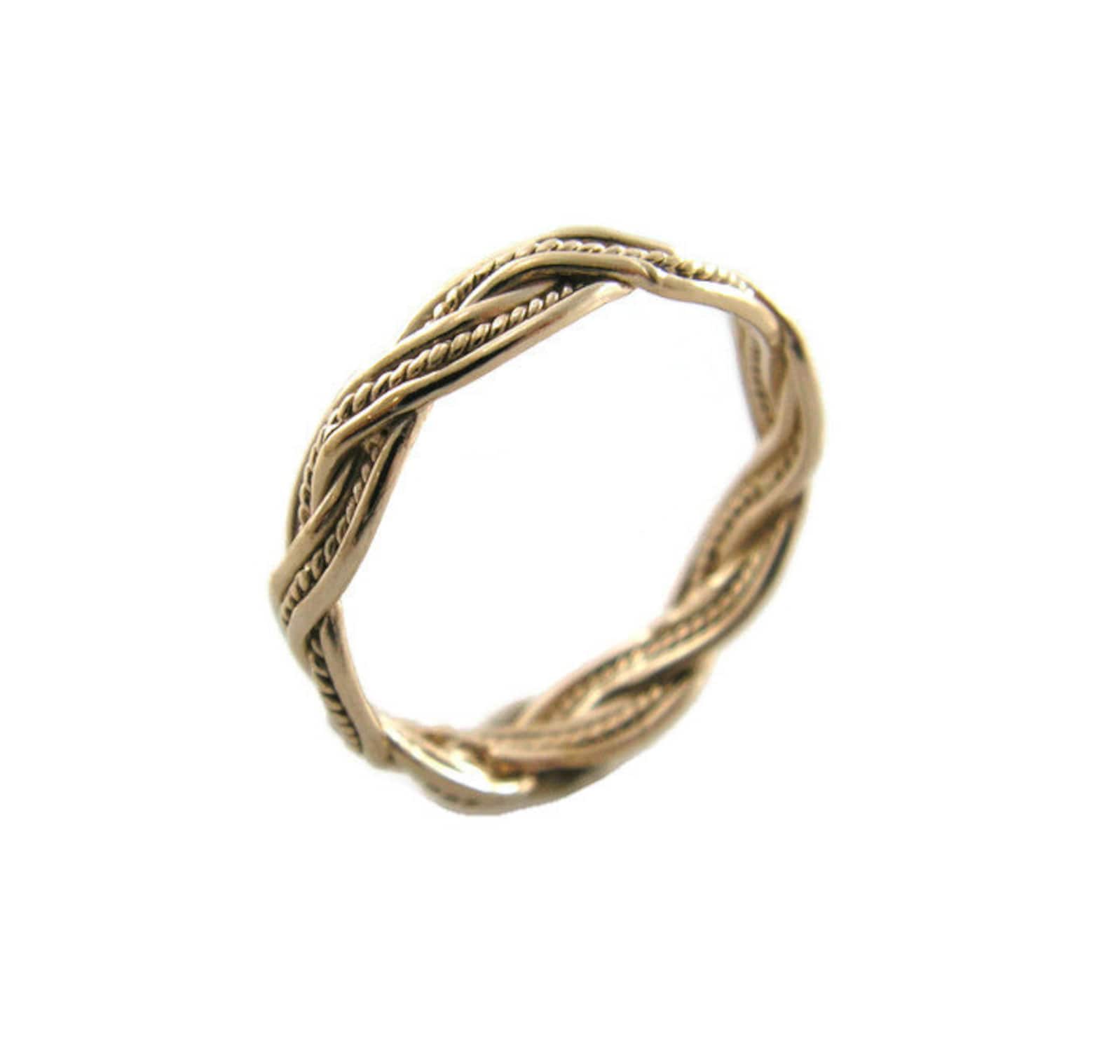Braided Gold Ring. Gift for Her Gold Ring Unique Ring - Etsy