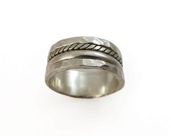 worry ring, meditation ring, Silver spinner ring. Unisex silver spinner ring. Wide spinner band. Men wedding band. mens wedding ring