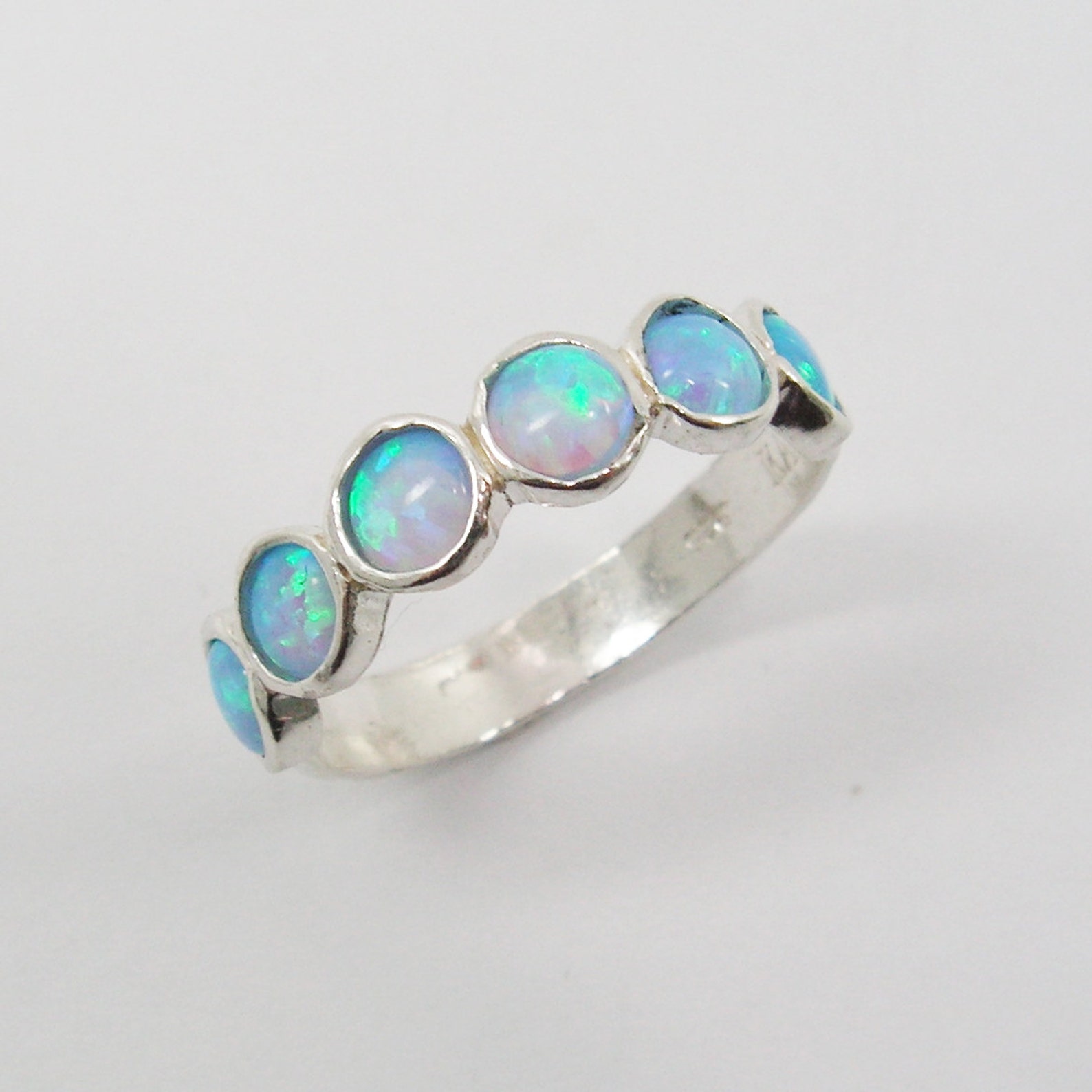 Opal Sterling Silver Ring . Birthday Gift for Her Romantic Etsy