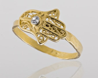 Hamsa gold ring. gift for her, gold ring, unique ring, trendy jewelry, gift idea, everyday jewelry, hamsa jewelry.
