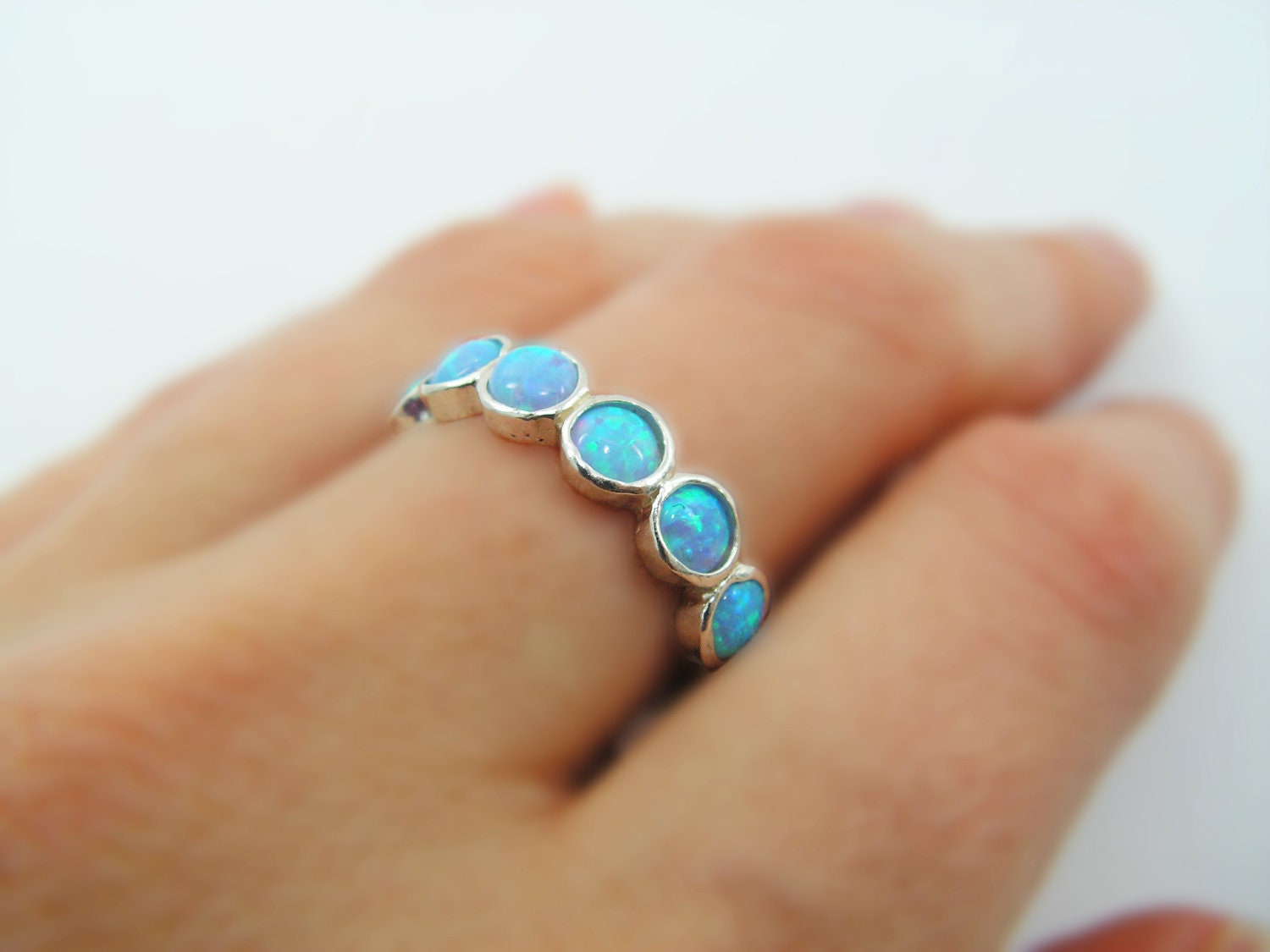 Opal Sterling Silver Ring . Birthday Gift for Her Romantic Etsy