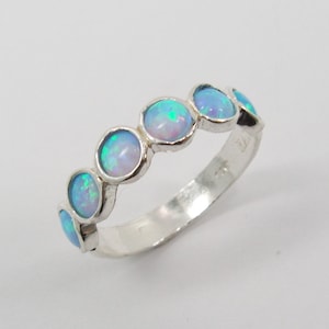 Opal sterling silver ring . birthday gift for her , romantic gift ideas , opal silver jewelry . opal jewelry