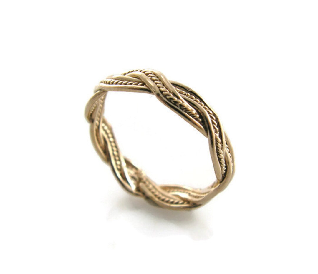 Braided Gold Ring. Gift for Her, Gold Ring, Unique Ring, Trendy Jewelry, Gift Idea, Everyday ...