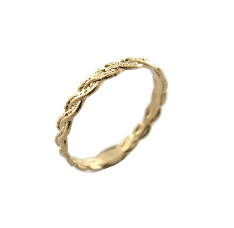 everyday jewelry. Braided gold ring gift for her unique ring gold ring gift idea trendy jewelry