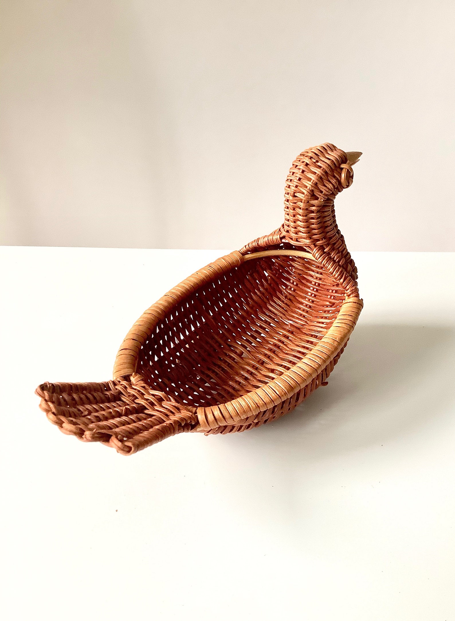Vintage Bird Basket / Small Vintage Basket / Vintage Wicker Etsy