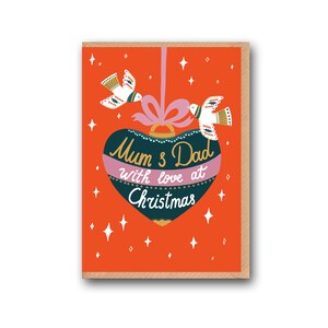 Eltern Weihnachtskarte, Weihnachtskarte für Mama und Papa, Mama und Papa mit Liebe zu Weihnachten, Für meine Mama und Papa zu Weihnachtskarten