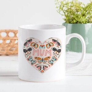 Muttertag Blumentasse, Geschenk für Muttertag, Geschenk für Mama, Schmetterlinge schöne Tasse für Mutter, Tasse zum Muttertag, Geburtstag, Mutter, Mama
