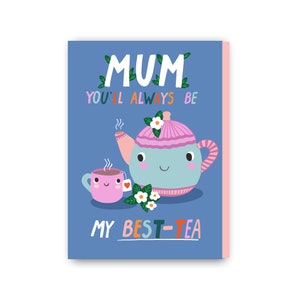 Cartão de dia das mães, cartão de melhor chá para mãe, cartão engraçado de dia das mães, cartões de dia das mães