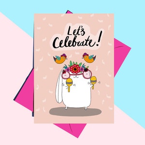 Hase Kaninchen lustige Geburtstagskarte, süßes Geschenk, Feier, Spaß, beste Freundin Karte, Party-Tier, Kawaii Karten, für sie, lustige Bday Geschenk