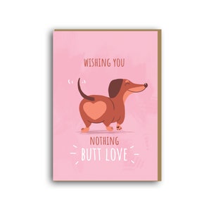 Carte de Saint-Valentin drôle, carte de Saint-Valentin chien teckel - carte de vœux amour chiot - vous souhaitant rien, carte de Saint-Valentin drôle