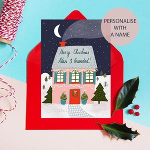 Personalised Christmas Card: Festive Family Name Card