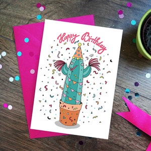 Happy Birthday Cacti Card, Cute, Funny Cactus, Plant Greeting Card, Botanical, Succulent image 2