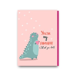 Divertente biglietto di San Valentino, biglietto di dinosauro, biglietto di Jurassic Park, biglietto di compleanno per fidanzato, biglietto di auguri, moglie, biglietti di San Valentino