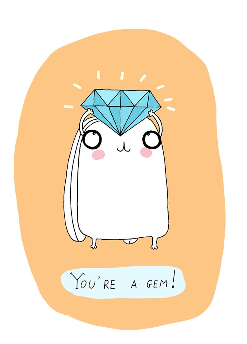 You're a gem, Thank you card, Motivational Card, Love Card, Friendship Card, Motivational Card image 2