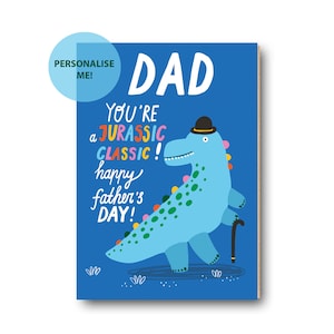Dinosaur Jurassic Vaderdagkaart, grappige vaderdagkaart