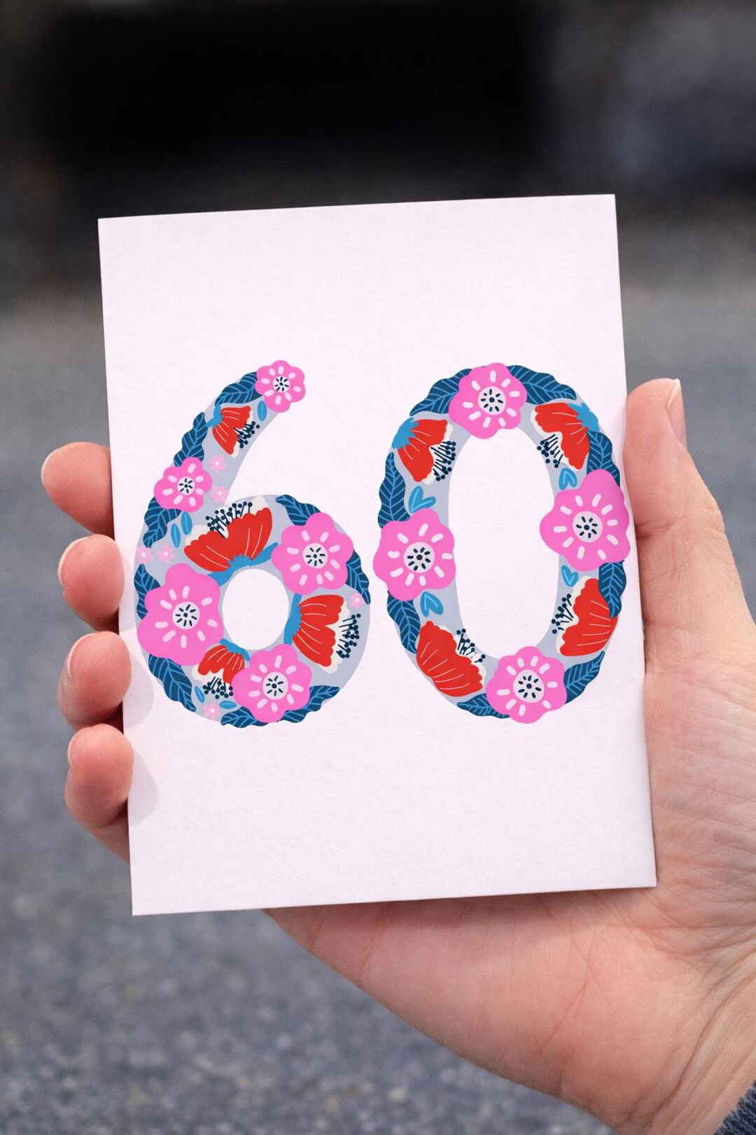 Floral 60th Birthday Card for Her – Elegant Milestone - Etsy UK