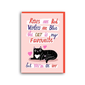Carte de Saint-Valentin chat, carte de Saint-Valentin drôle