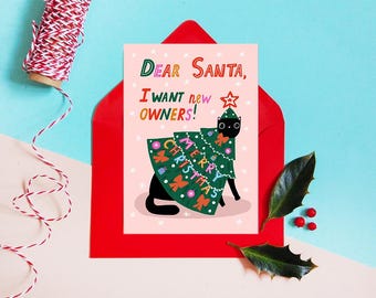Funny Cat Christmas Card: 'New Owners' Holiday Card