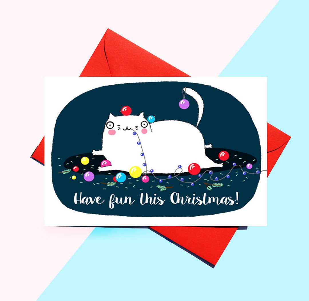 Funny Cat Christmas Card: Holiday Greeting Card - Etsy