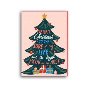 Carte de Noël drôle pour petit ami, petite amie, mari, femme ou partenaire, cadeaux de Noël cadeau de Noël carte de Noël faite main mari femme