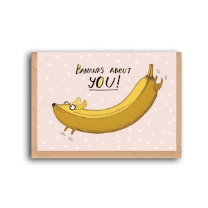 VENTE : Carte de Saint-Valentin drôle, carte bananes, carte teckel, carte chien saucisse, carte d'anniversaire, carte d'amour, cartes de la Saint-Valentin, ami