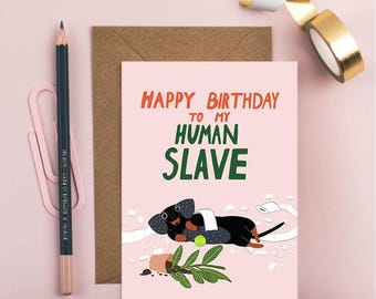 Funny Sausage Dog Birthday Card – Dachshund Lover Gift, Cute Dog Humor