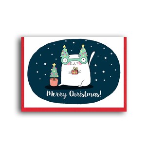Carte de Noël chat, drôle de carte de Noël, vacances drôles, carte de jeu de mots pour les fêtes, carte de Noël drôle de chat, carte de vœux chat, carte d'un ami, femme