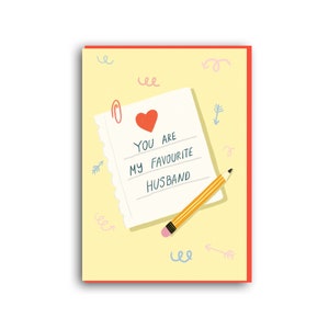 Tarjeta de aniversario divertida, tarjeta de esposa, usted es mi marido favorito tarjeta de San Valentín, tarjeta de amor divertido, tarjeta de aniversario, marido