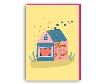 New Home Card, Housewarming card, Happy new home, new house warming, moving day card, house move card