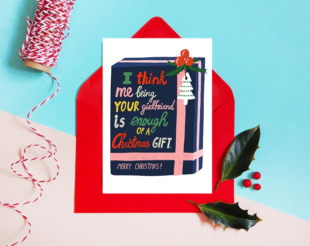 彼氏への面白いクリスマスカード：彼女へのプレゼントカード - Etsy 日本, image size:1000x793
