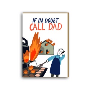 If in doubt call dad, funny father's day card, funny father's day card, card for dad, card for father, fathers day gift in uk