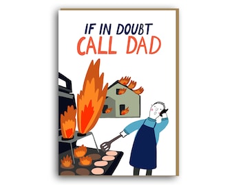 If in doubt call dad, funny father's day card, funny father's day card, card for dad, card for father, fathers day gift in uk