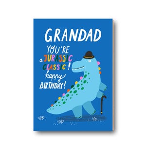 Carte d'anniversaire grand-père, carte d'anniversaire dinosaure pour grand-père
