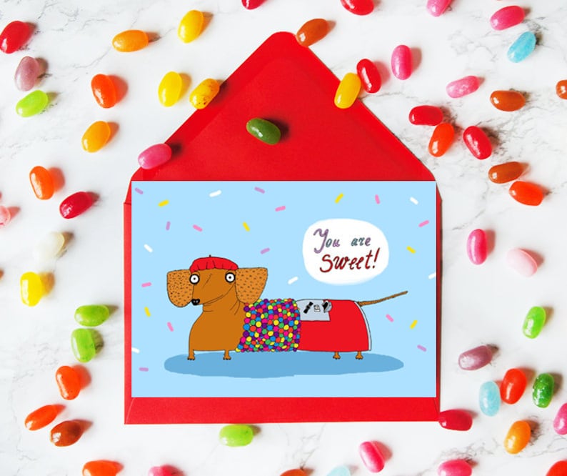 Funny Valentine Card Dachshund Card Sloths Funny - Etsy