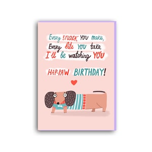 Tarjeta de cumpleaños de perro salchicha, tarjeta de cumpleaños de perro salchicha, tarjeta de cumpleaños de mamá perro, tarjeta de cumpleaños de papá perro