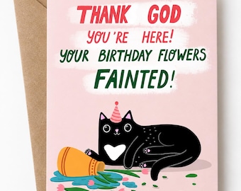 Funny Cat Birthday Card, Rude Birthday Card for Cat Lover