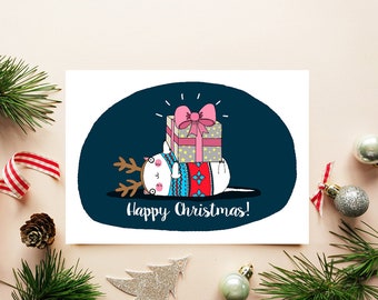 Funny Cat Christmas Card